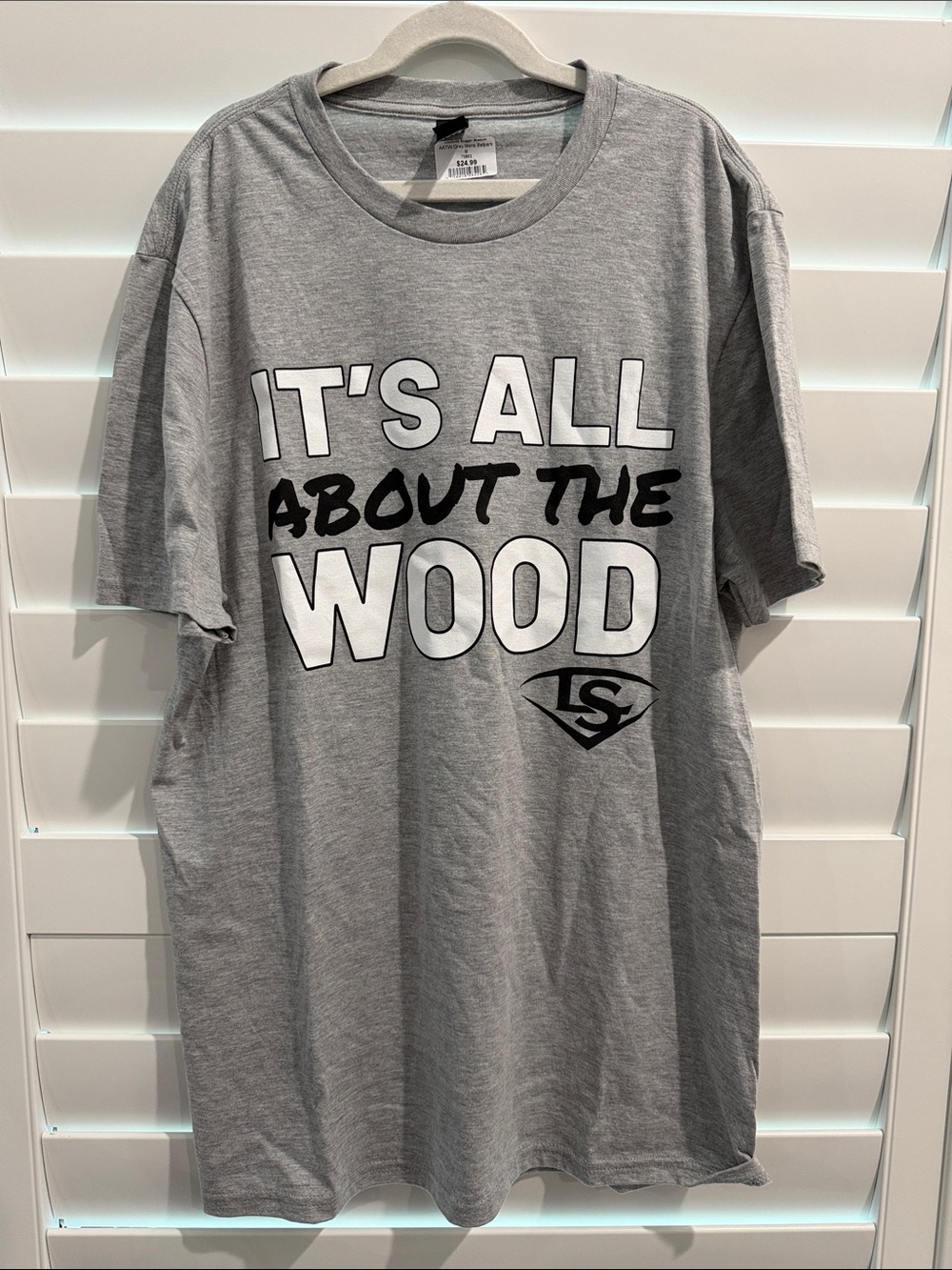 Men's Gray Graphic Tee - 'It's All About The Wood'-M